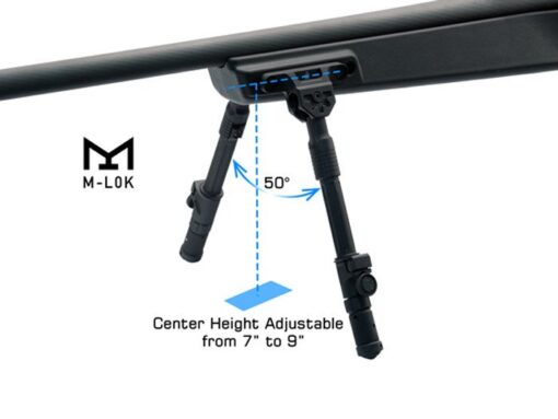 UTG Recon Flex II Bipod, 7"-9" Center Height, M-LOK - Image 2